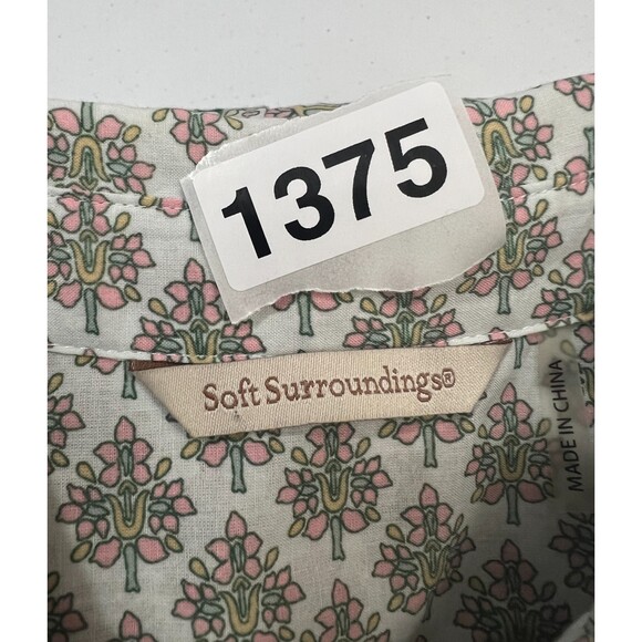 Soft Surroundings Tabitha Tunic Top Floral Paisley Green Pink - Petite XS *READ* - Picture 12 of 12